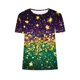 thumbnail image 5 of RKSTN Women's Mardi Gras Shirts Oversized Crewneck Funny Carnival Graphic Printed Short Sleeve T Shirts Pullover Top Womens Casual Plus Size Round Neck Loose Fits Comfy Holiday Tee Shirts, 5 of 5