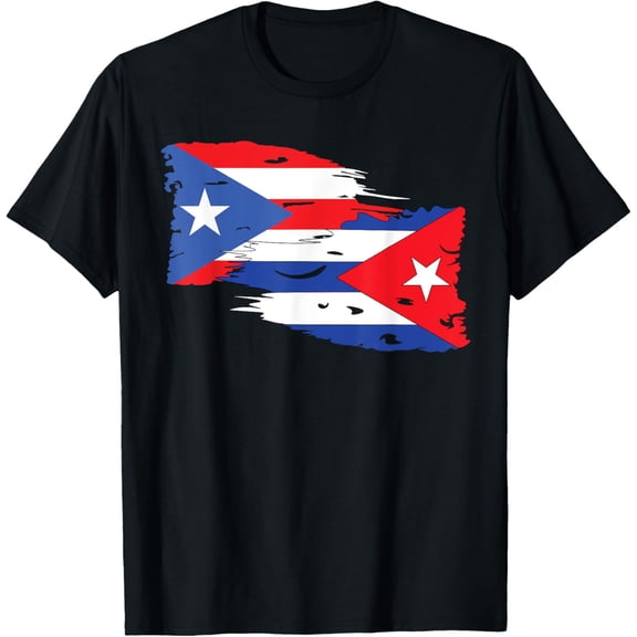 Playful Comfort Tee - Cuban Puerto Rican Puerto Rico Flag Cuban Flag T-Shirt