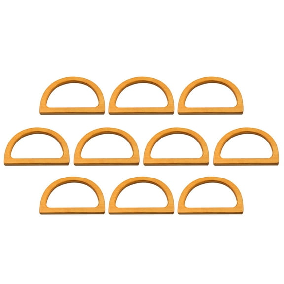Linaichen Wood Bag Handles 10Pcs U-Shape Wooden Purse Handles for DIY Bag Making (Wood Color)