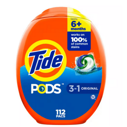 Tide PODS Liquid Laundry Detergent Pacs, Original Scent, 112 Count