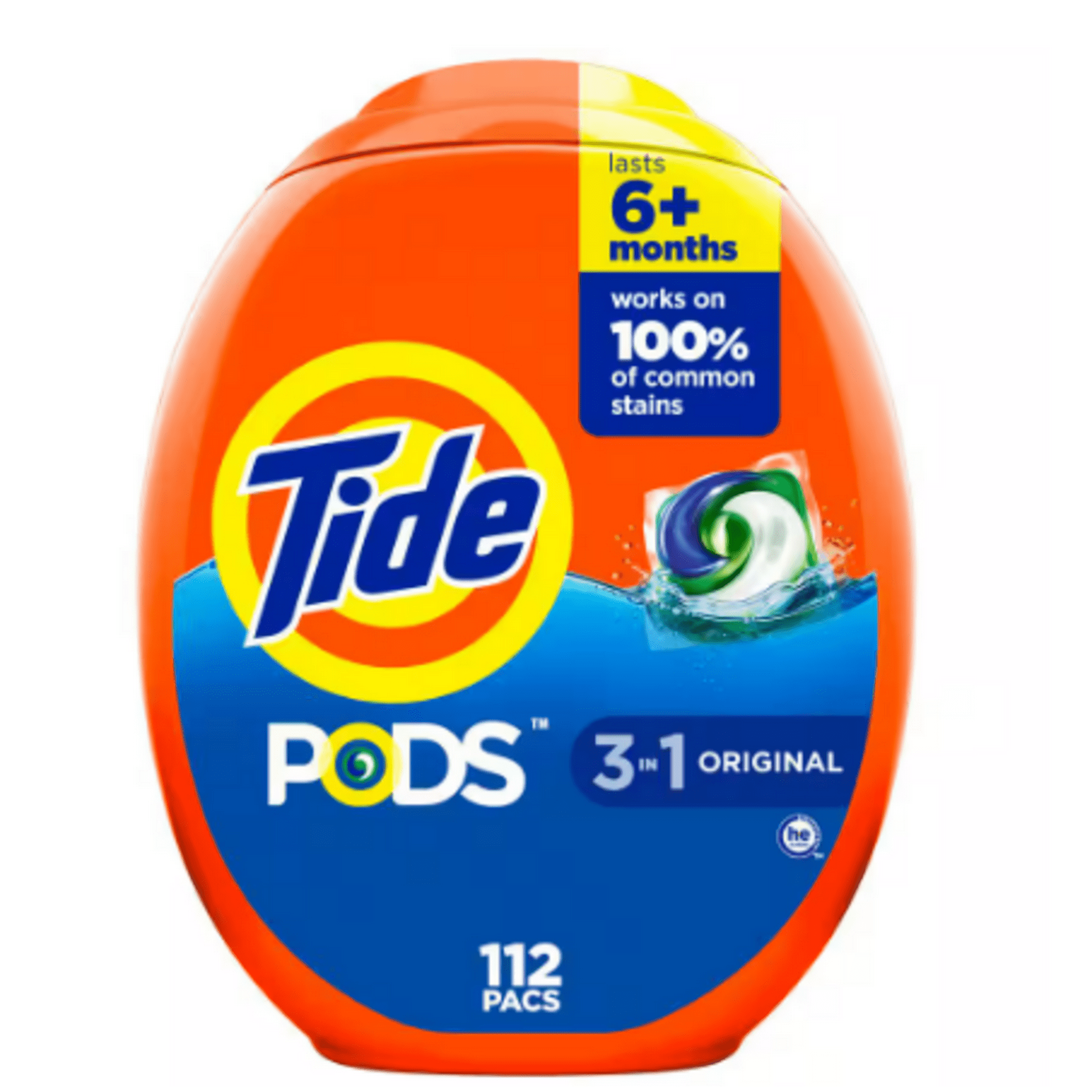 Tide PODS Liquid Laundry Detergent Pacs, Original Scent, 112 Count