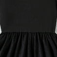 thumbnail image 5 of Fesfesfes Girls' Floral Mesh Tie-Front Dress with Flying Sleeves Short Sleeve Round Neck Summer Clothes,Lightweight Breathable Casual and Beach Sundress for Kids(Black#3,1-2 Years), 5 of 9