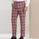 thumbnail image 1 of Puntoco Pantalones de traje casuales con botones y bolsillos y estampado de cuadros rectos para hombre, 1 of 7