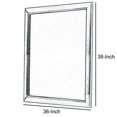 thumbnail image 5 of Benzara BM205580 Transitional Style Mirror with Raised Wooden Frame, Brown & Silver, 5 of 5