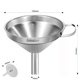 thumbnail image 2 of Lakatay Embudo de cocina de acero inoxidable de grado alimenticio de 5 pulgadas con filtro colador para transferir ingredientes secos líquidos y embudo de cocina de metal, plateado, 2 of 5