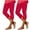 Red, variant on Timegard Capri Leggings for Women 2pc Elastic Waist Slim Fitting Comfy Casual Cropped Pants Solid Color