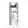 thumbnail image 3 of Furinno Toilet Space Saver 23.62 W x 9.05 D x 64.57 H 3-Shelf Bath Shelves, French Oak Gray and Black, 3 of 5