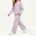 thumbnail image 6 of BXJX Girls Knit Outfit Sets Size 10-12 T, V Neck Button Down Long Sleeve 2 PC Cardigans & Wide Leg Pants Sets Purple, 6 of 8