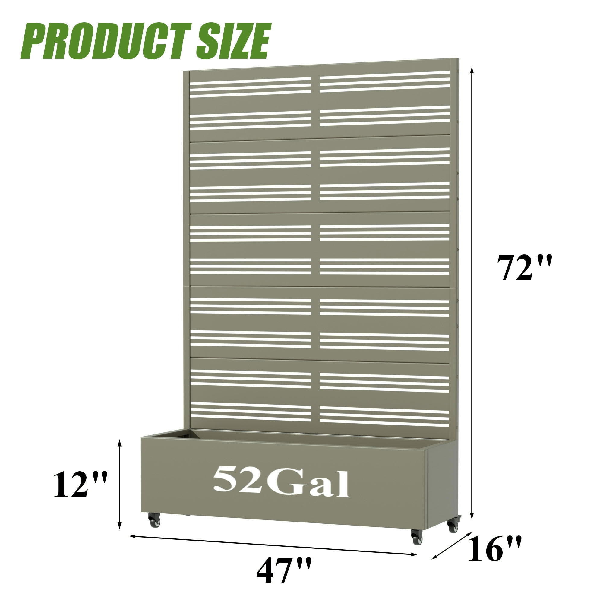 MAYEERTY 72*47in Outdoor Metal Planter Box, All Weather Metal Planter, Contemporary Raised Garden Bed for Patio, Balcony, Garden