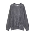 thumbnail image 5 of HBFAGFB Chandails à Manches Longues pour Femmes Col Rond Chandail en Maille Hauts Tendance Blouse Gris Taille Unique, 5 of 5