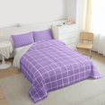 thumbnail image 3 of Homewish Fashion Buffalo Plaid Full Size Comforter Sets, Plum Modern Checkered Bedding Comforter Set, Teens Kids Adult Reversible Bedding Sets, Breathable Home Decor, 3-Piece, 3 of 8