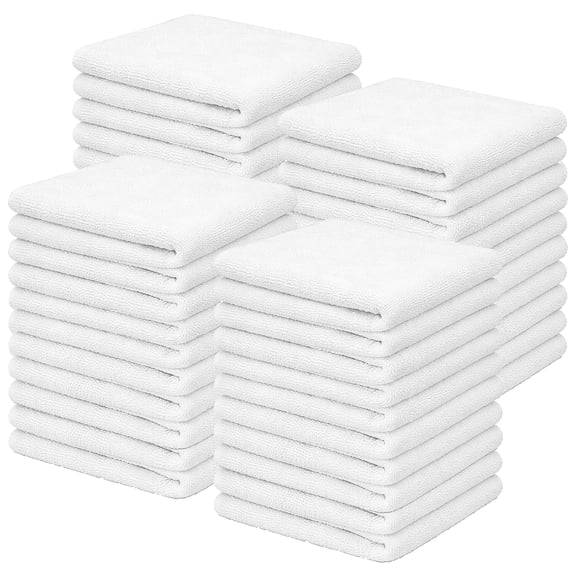 SupremePlus White Bar Towels, 40 Pack, 100% Cotton Cleaning Rags, 14” x 17”, Reusable Cleaning Towels, Soft Terry Cloth Rags, Durable Shop Rags for Home & Commercial Use, 5 lb Box