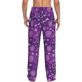 thumbnail image 3 of Daiia Purple Snowflakes Men's Sleep Pant with Pockets and Drawstring,Pajama Pants-Medium, 3 of 9