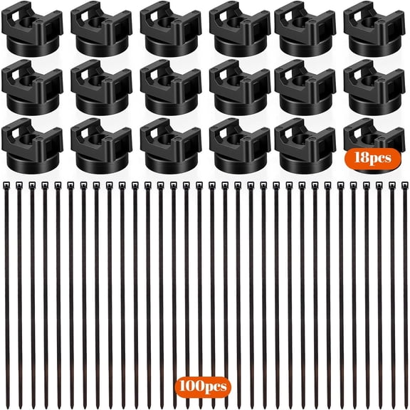 BDKWID-118PCS Magnetic Cable Zip Tie Mounts, Multipurpose Magnets Cable Holder with Zip Ties, Magnetism Wire Clamps, Cables Management Base Organization for Home Office Electrical Wiring