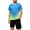 Blue, variant on Boys Quick Dry Outdoor Workout Sets Short Sleeve Crew Neck T-Shirt & Shorts 2-Piece Outfit Sets for 12-16 Years