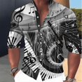 thumbnail image 1 of Camisa de hombre 2024 con notas musicales y teclas de piano, cuello alto y solapa, manga larga, ropa estampada, ropa de lino, diseñador de moda, informal, 1 of 6