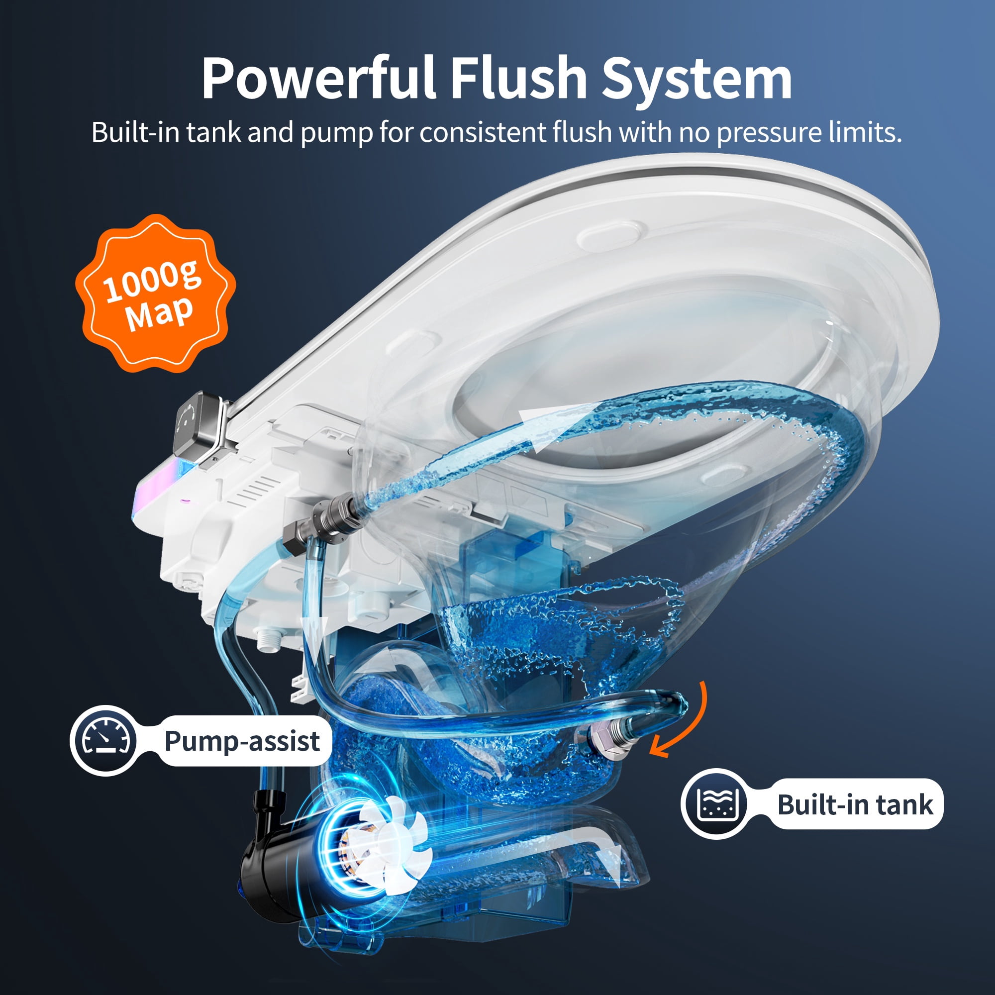 Tankless Elongated Bidet Toilet 1.32 GPF in White with Auto Flush, Auto Open/Close, Heated Seat, Remote and Warm DryerDV-1S0360-V3