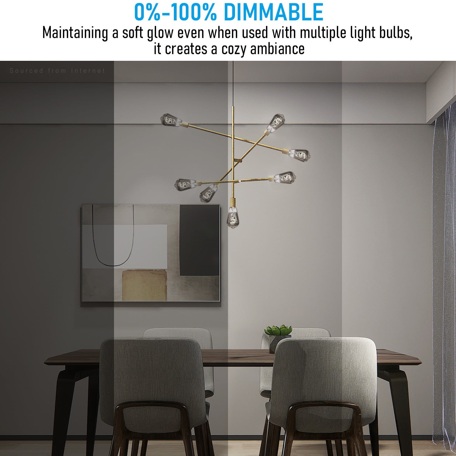 12 Pack Light Bulb Dimmable, LED Vintage Edison Bulbs, E26 Base, Antique Flexible Filament Bulb, Decorative Light Bulbs for Ceiling Light, 4000K Cool White, Smoke Gray