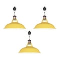 thumbnail image 1 of FSLiving H-Type Track Lighting E26 Base Industrial Adjustable Angle Lamp Yellow Metal Shade with Red Bronze Socket Track Light Fixture for Slope Ceiling Gimbal,Bulb and Track Not Included - 3 Lights, 1 of 6