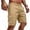 Khaki -BL18, variant on Cargo Chino Shorts for Men - Lightweight Elastic Waist Knee Length Bermuda Shorts with Multi Pockets Summer Fishing Short Cargo Pants Army Green L