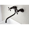 thumbnail image 2 of Kingston Brass KS215ORB Adjustable Center Wall Mount Bathroom Faucet, Oil Rubbed Bronze, 2 of 5
