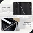 thumbnail image 3 of YOCWO Oval Coffee Table for Living Room with Wave Base, Mordern MDF Coffee Table for Apartment Small Space with Marble Veneer Finish, Black, 3 of 8
