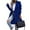 Blue, variant on Women's Mid Long Double-Breasted Trench Coat Notch Lapel Structured Peacoat with Pockets, Classic Outerwear for Fall and Winter