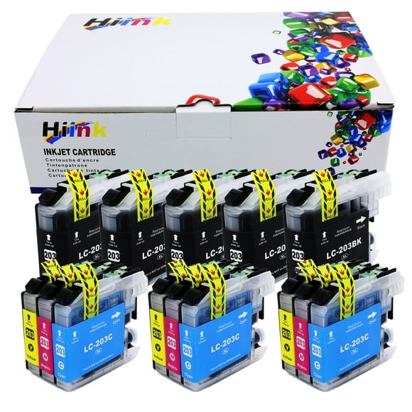 HIINK Cartouche d'Encre Compatible pour Brother LC203 LC201 LC203TG à Utiliser avec MFC-J460DW MFC-J480DW MFC-J485DW MFC-J680DW MFC-J880DW MFC-J885DW(5BK, 3C, 3M, 3Y, Lot de 14)