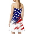 thumbnail image 4 of Women's Casual Bandeau Dress with 4th of July Print, Sleeveless Summer Tank Dress with Ruffle Hem, Stylish Outfit for Festive Occasions,Blue L, 4 of 4