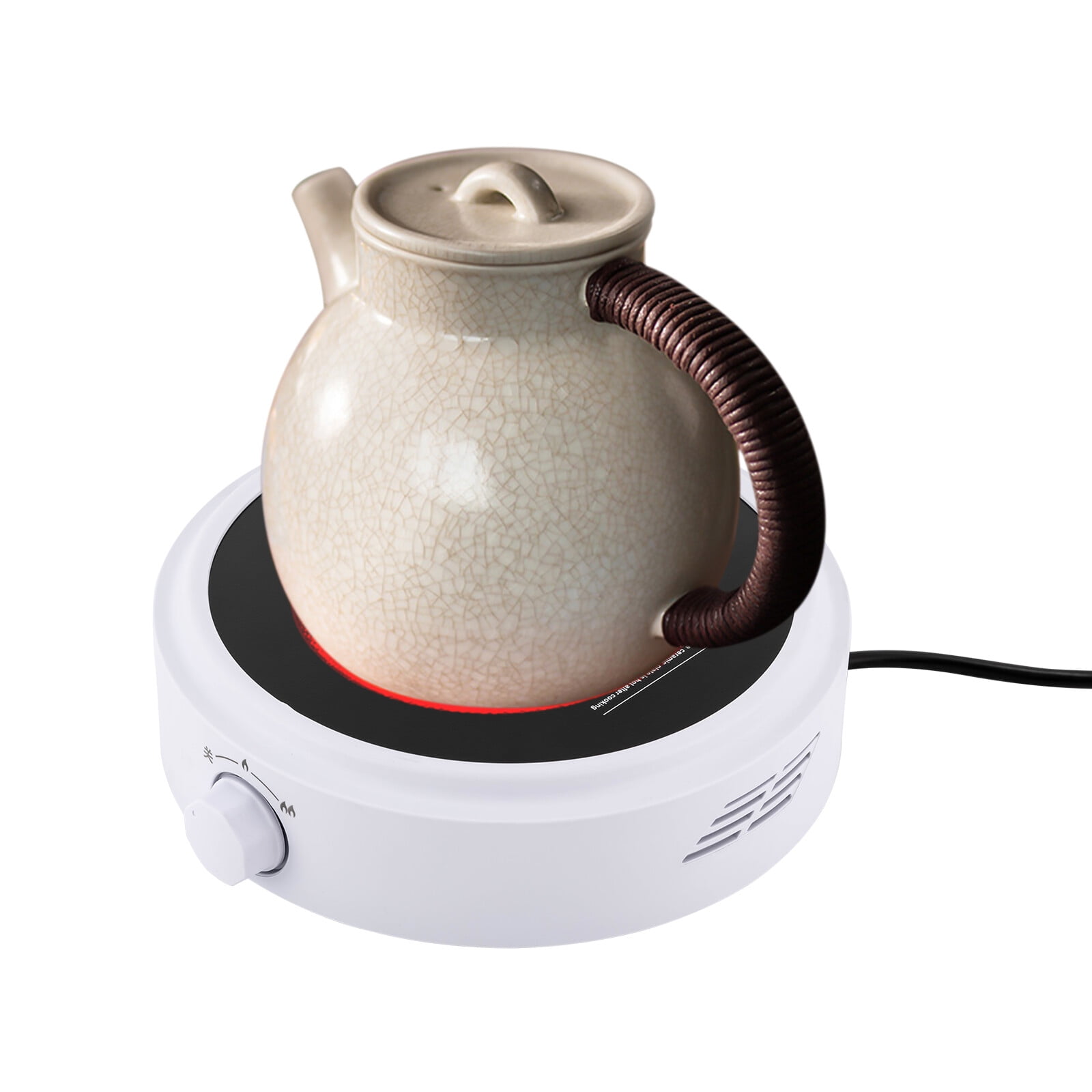 800W White Portable Electric Mini Stove Coffee Tea Water Hot Plate Boiling Stove 110V for Home, Office
