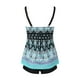 thumbnail image 3 of Traje de baño de dos piezas para mujer, trajes de baño para mujer, traje de baño de dos piezas con espalda de tirantes y estampado conservador para mujer, vestido de baño para mujer, 3 of 5