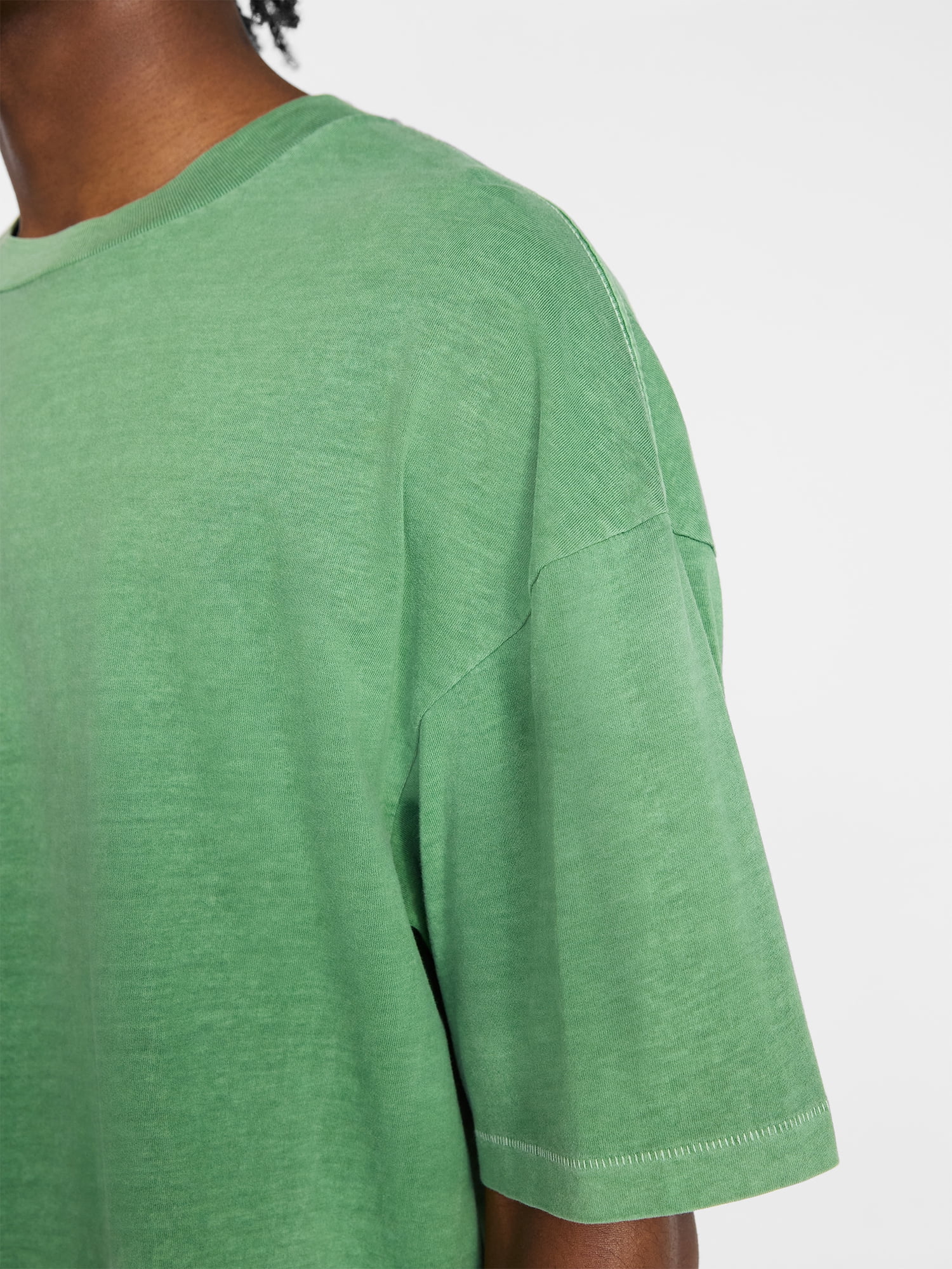 No Boundaries Men's Oversized Boxy Tee with Short Sleeves, XS-4XLT