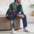 thumbnail image 7 of Salouo Dinosaur Astronaut Space Surfing Print Button-Front Long Sleeve Pajama Set for Men, Soft 2Pjs Men's Long Sleeve Sleepwear-Large, 7 of 7