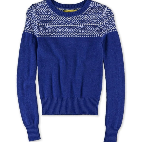 Aeropostale Womens Colorblock Knit Sweater, Blue, X-Small
