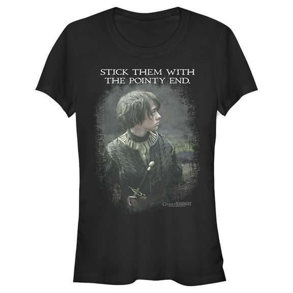 Junior's Game of Thrones Arya Pointy End  Graphic Tee Black 2X Large