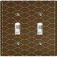 thumbnail image 1 of Metal Light Switch Plate Cover Japanese Sea Wave Pattern Black Wallpaper WAL019, 1 of 13