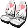 thumbnail image 2 of RYLABLUE Set of 2 Car Seat Covers Pink Text Valentine Lettering I Love You Red Letter Universal Auto Front Seats Protector Fits for Car,SUV Sedan,Truck, 2 of 5