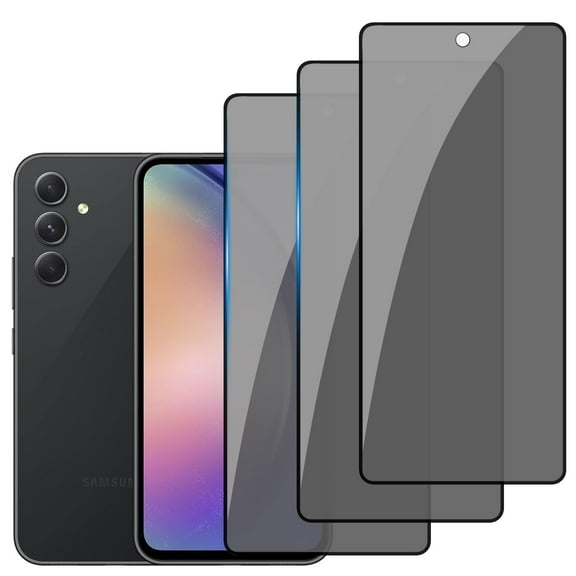3-PACK Privacy Screen Protector Compatible with Samsung Galaxy A54, Anti Spy Black Tempered Glass Protective Film for Samsung A54 [Easy Installation] [Bubble Free] [Case Friendly]