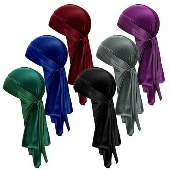 Durag Cap For Men And Women With Long Tail And Wide Straps Headwrap For 360 Waves