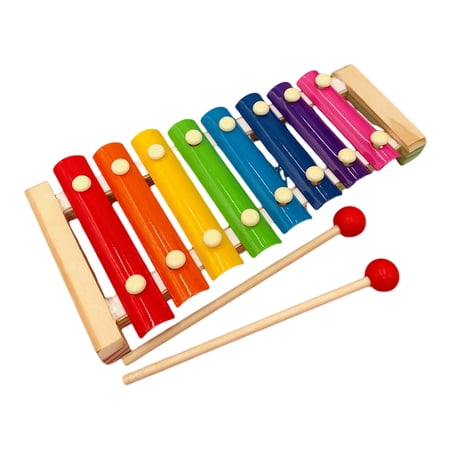 ZenCea Wooden Xylophone with Colorful Metal Keys, Educational Musical Instrument