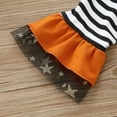 thumbnail image 6 of EnJoCho Toddler Baby Girls Halloween Pumpkin Tops with A Hemline+ Striped Pants Outfits Set Trendy Holiday Party Performance Clothes Fall Birthday Gift Dresses for Child Girls, 6 of 7