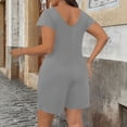 thumbnail image 7 of Plus Size Rompers for Women Summer Casual Loose Short Sleeve Crewneck Shorts Overalls Jumpsuit with Pockets (4XL, Gray), 7 of 7