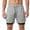 Gray, variant on Men's 2 in 1 Compression Lined Athletic Shorts, Split Hem Drawstring Quick Dry Workout Shorts for Running Beach Wear