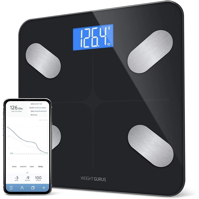 Báscula Smart Greater Goods con Bluetooth IMC Masa Muscular Peso Corporal Negro Inoxidable Greater Goods GG-45645