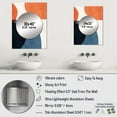 thumbnail image 4 of Designart "Minimal Boho Pattern in Blue and Orange I" Abstract Minimalism Mirror Wall Decor - Modern Blue Abstract Hallway Wall Mirror Art - 32" x 24" Inch, 4 of 5