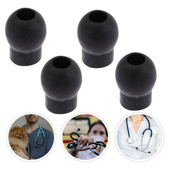 LEORX Stethoscope Earbuds Black PVC 4Pcs