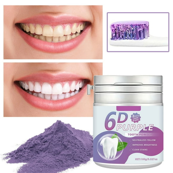 best beauty deals!Purple Teeth Whitening Powder Oral Cleaning Teeth Removal Stains Tooth White Powders 100g on Clearance