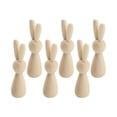thumbnail image 2 of 6 piezas de muñecas de clavija de madera, conejos de madera sin terminar, piezas decorativas de madera, muñecas de clavija de conejo para proyectos de, 2 of 9