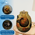 thumbnail image 2 of Gift Essentials Ceramic Indoor Water Fountain Hummingbird Green Water Fountain Decor Plug-In, 2 of 8