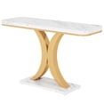 thumbnail image 3 of Topcobe 40" Console Table, Narrow Entryway Foyer Table with Geometric Base, Modern Furniture for Indoor, White, 3 of 4